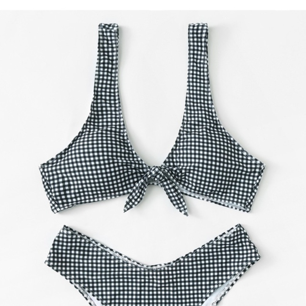 Super cute black and white checkered bikini